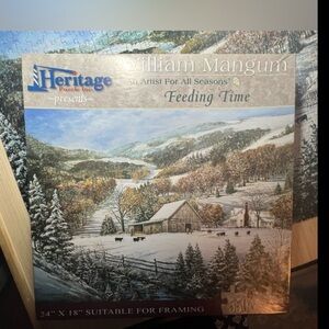 Winter Scene 🧩 550 Pieces / Art by William Mangum from NC “Feeding Time”